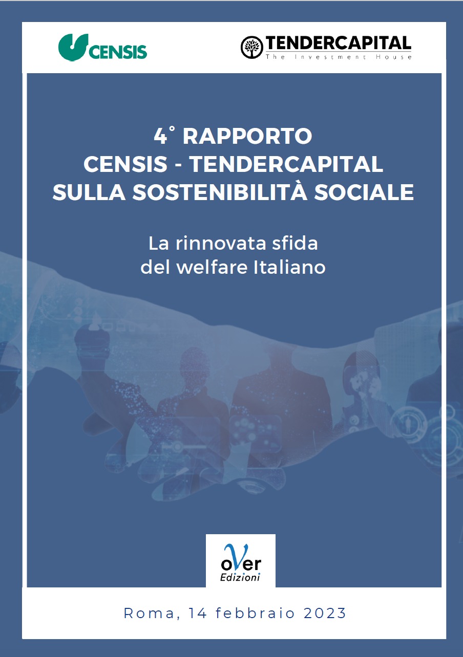 Copertina di Quarto Rapporto Censis - Tendercapital sulla sostenibilità sociale