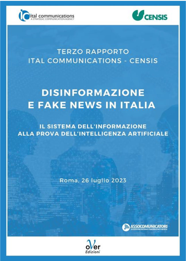 Copertina di Terzo Rapporto Ital Communications-Censis Disinformazione e fake news in Italia